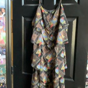 Spaghetti strap summer dress with ruffling